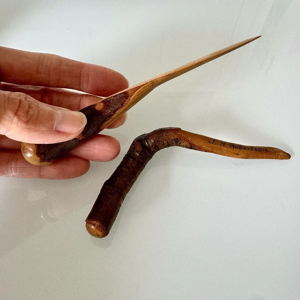 VTG Antique Camp Michikinikwa Indiana Carved Letter Opener Chief Little Turtle